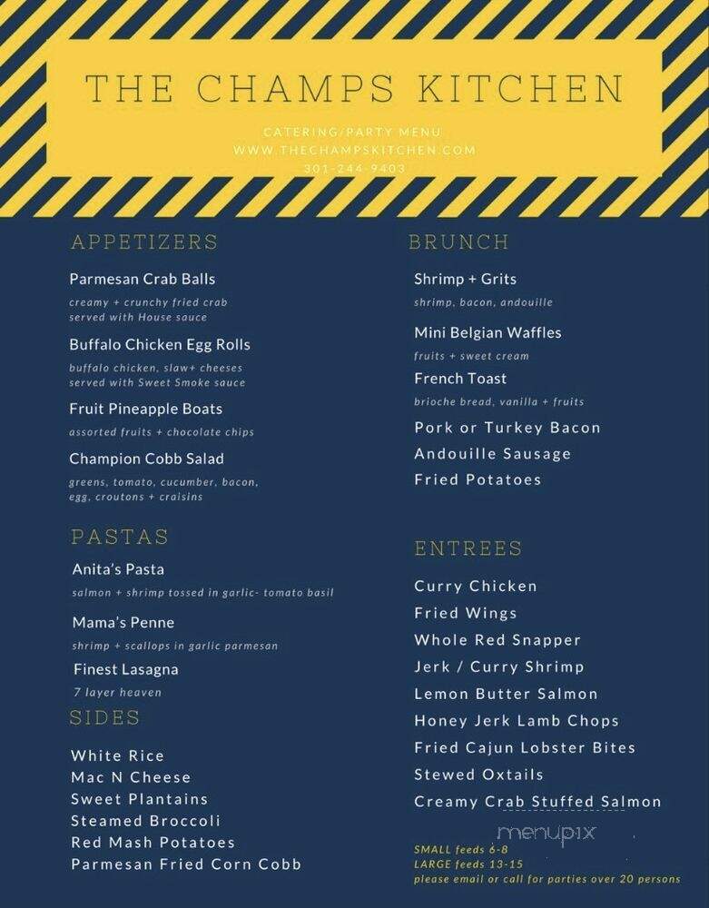 The Champs Kitchen - Wheaton, MD menu_pic