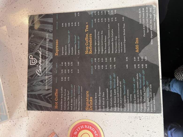 The Compound Coffee - Verona, NJ menu_pic