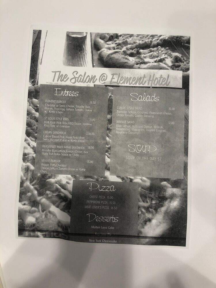 The Salon at Element - Miami, FL menu_pic