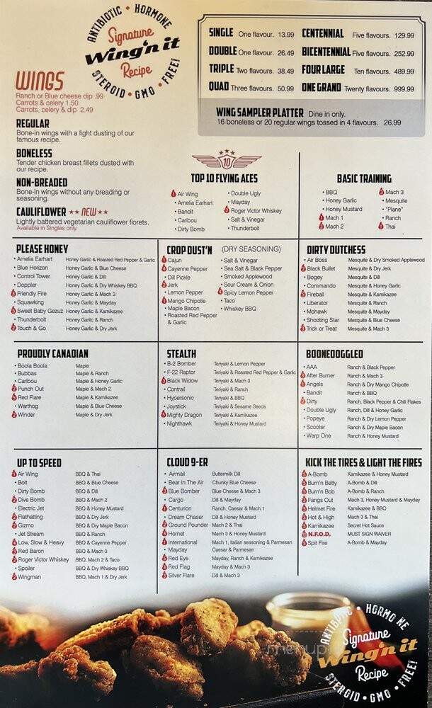 Wing'n It Restaurants - Grande Prairie, AB menu_pic