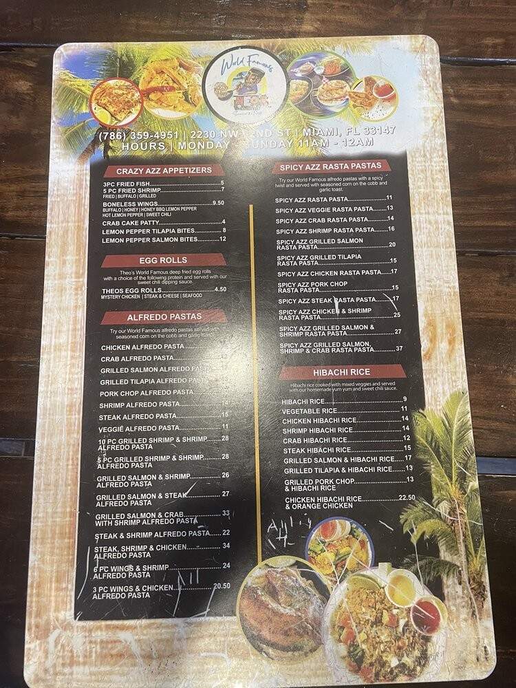 World Famous Theo's Seafood and Pasta - Miami, FL menu_pic