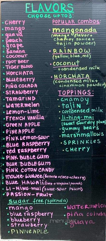 Yum-Yum Shave Ice - Los Angeles, CA menu_pic