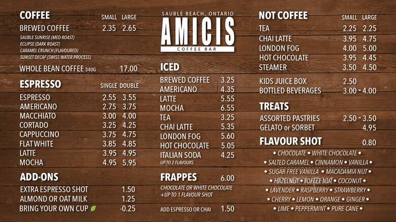 Amicis Coffee Bar - Sauble Beach, ON