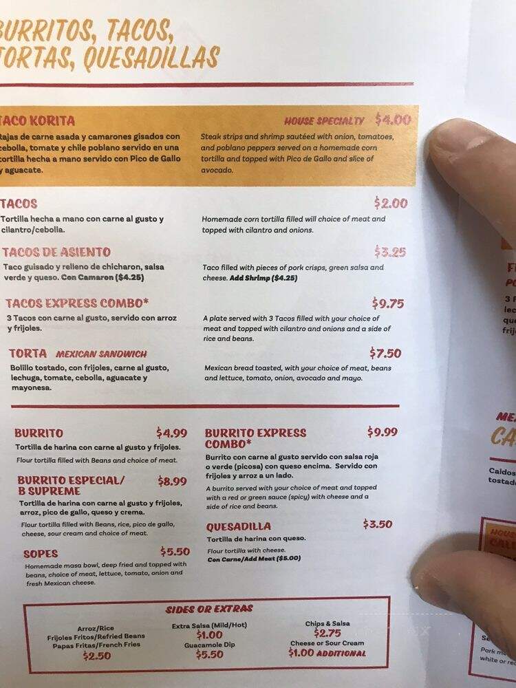 Antojos El Korita - Kansas City, MO menu_pic