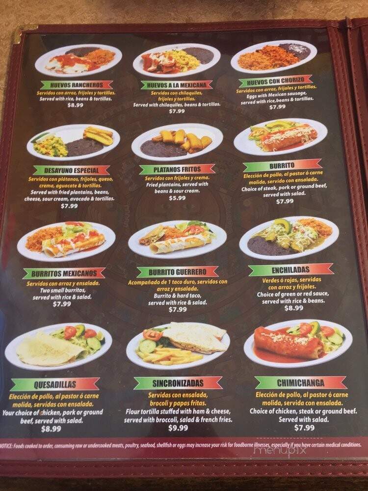 Azteca - Richmond, VA menu_pic