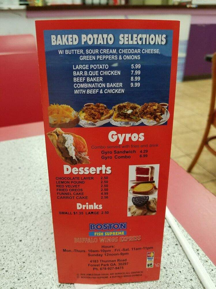 Boston Fish Supreme - Forest Park, GA menu_pic