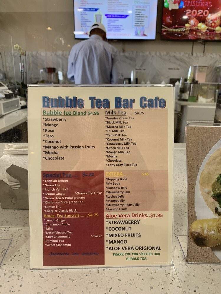 Bubble Tea Bar Cafe - Wheaton, MD menu_pic