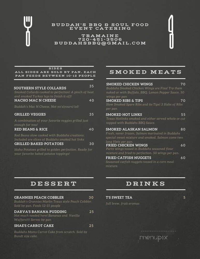 Buddahs BBQ & Soul Food - Aurora, CO menu_pic
