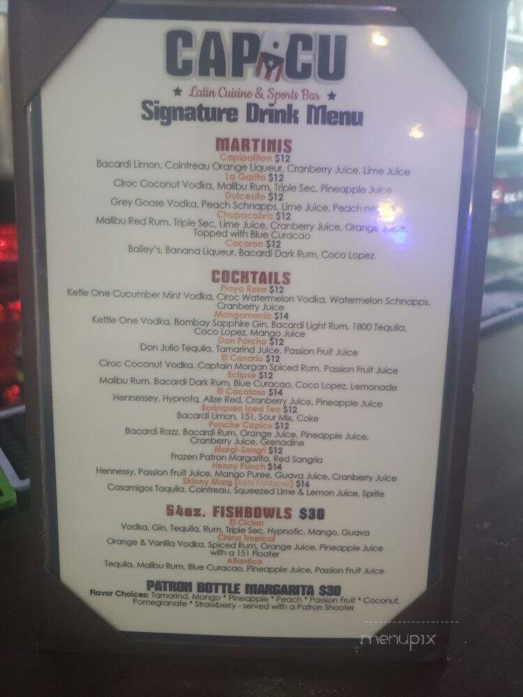 Capicu Latin Cuisine & Sports Bar - Middletown, NY menu_pic