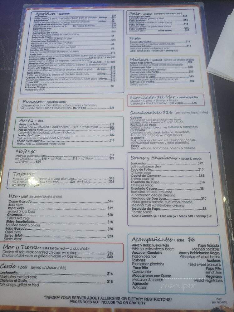 Capicu Latin Cuisine & Sports Bar - Middletown, NY menu_pic