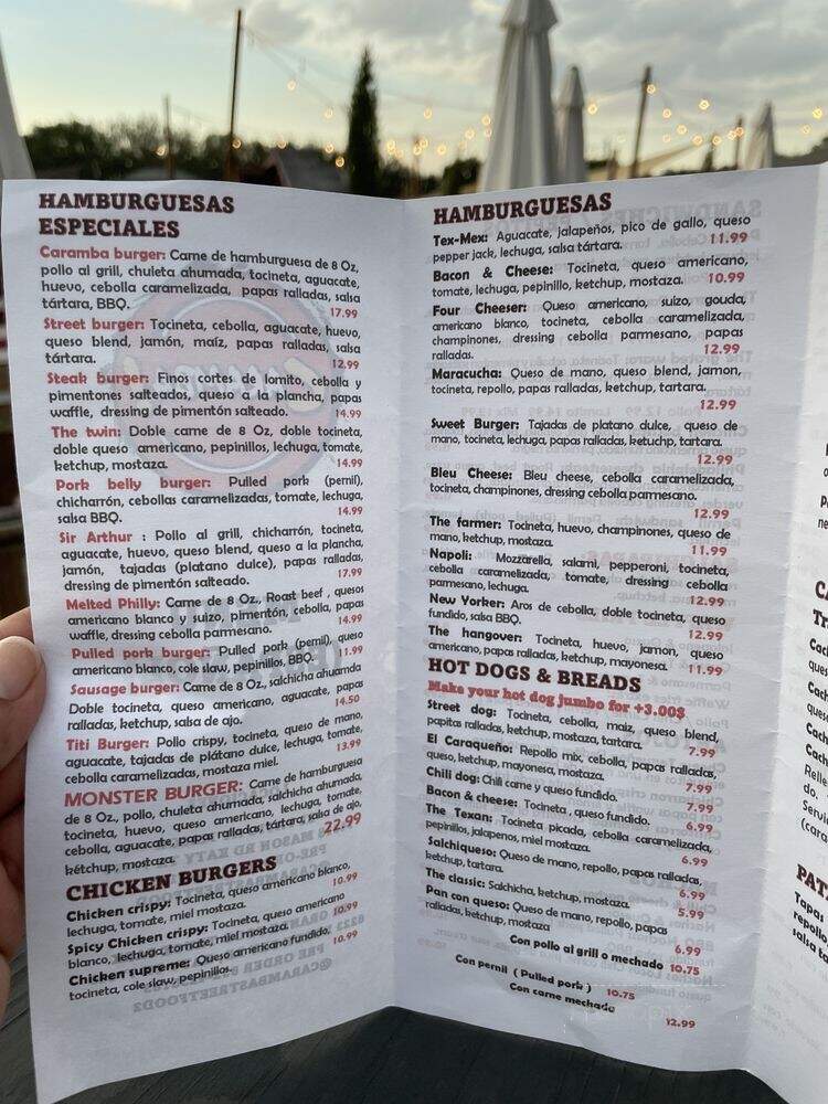 Caramba Street Food - Katy, TX menu_pic