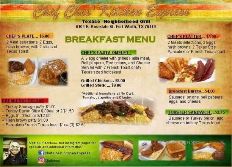 Chef Ches' Kitchen Express - Fort Worth, TX menu_pic