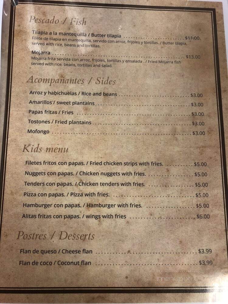 Desde Mi Balcon Latin American Restaurant - Red Springs, NC menu_pic