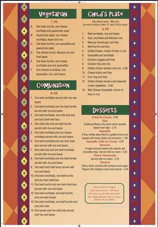 El Torito Mexican Grill - Paducah, KY menu_pic