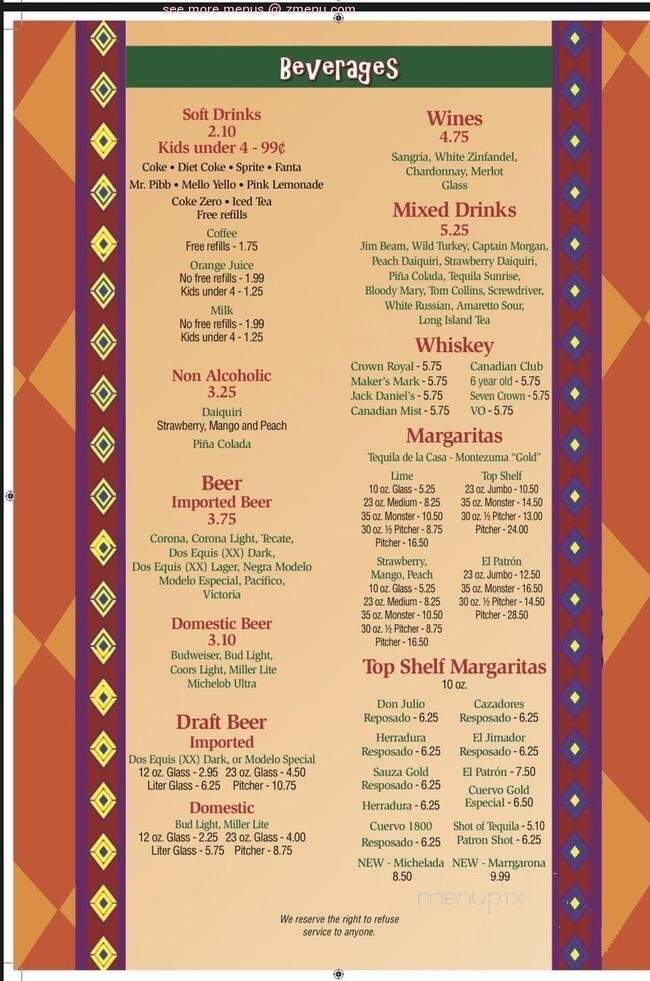 El Torito Mexican Grill - Paducah, KY menu_pic
