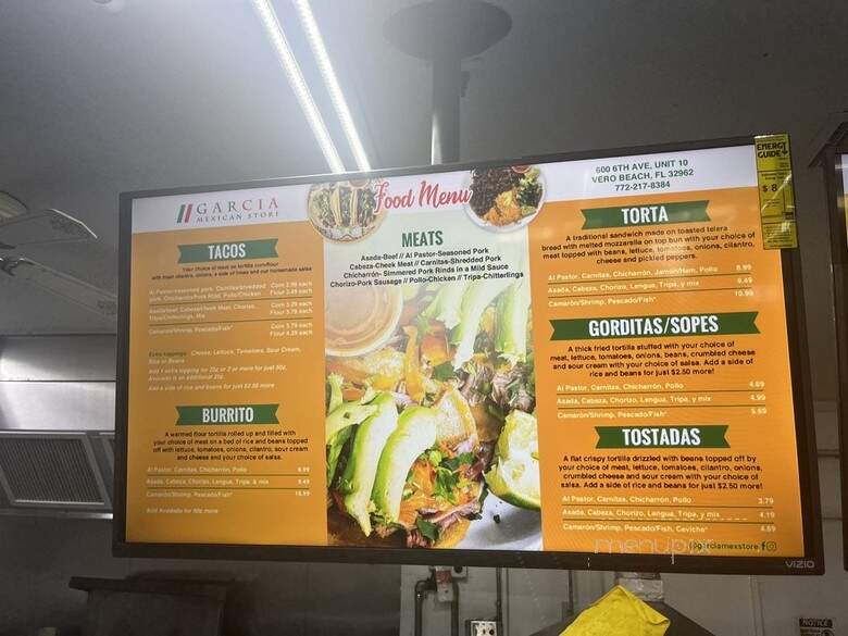 Garcia Mexican Store - Vero Beach, FL menu_pic