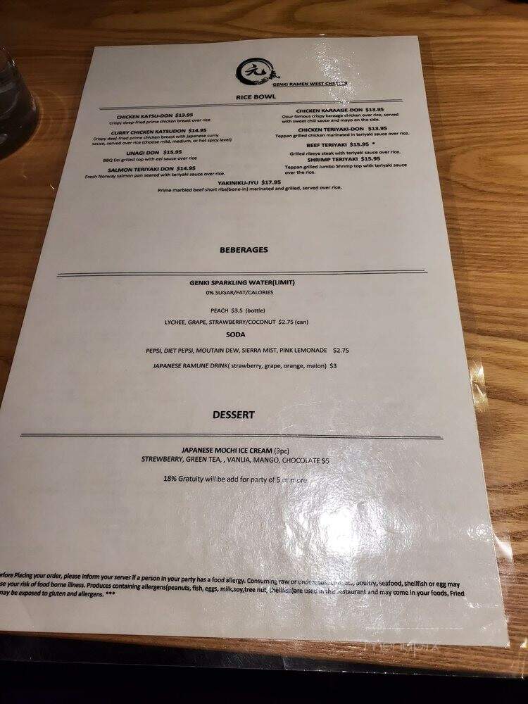 Genki Ramen & Teppanyaki - West Chester, OH menu_pic