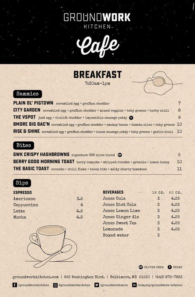 Groundwork Kitchen - Baltimore, MD menu_pic