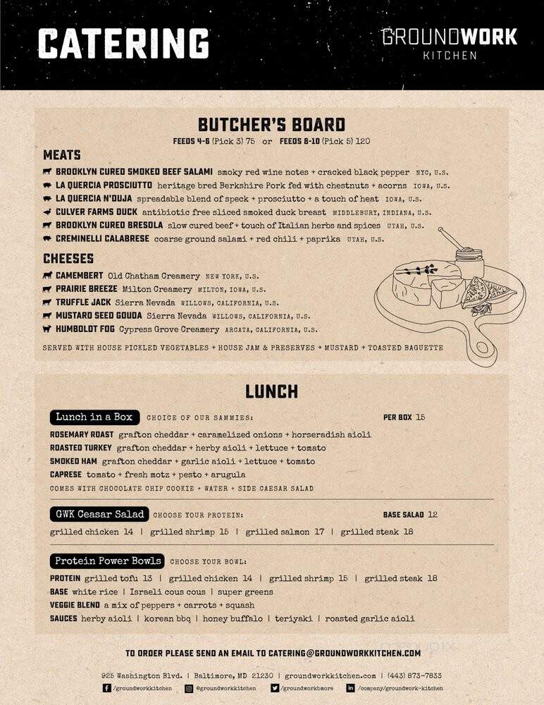 Groundwork Kitchen - Baltimore, MD menu_pic