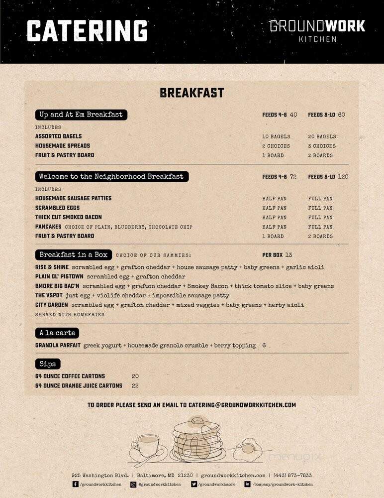 Groundwork Kitchen - Baltimore, MD menu_pic