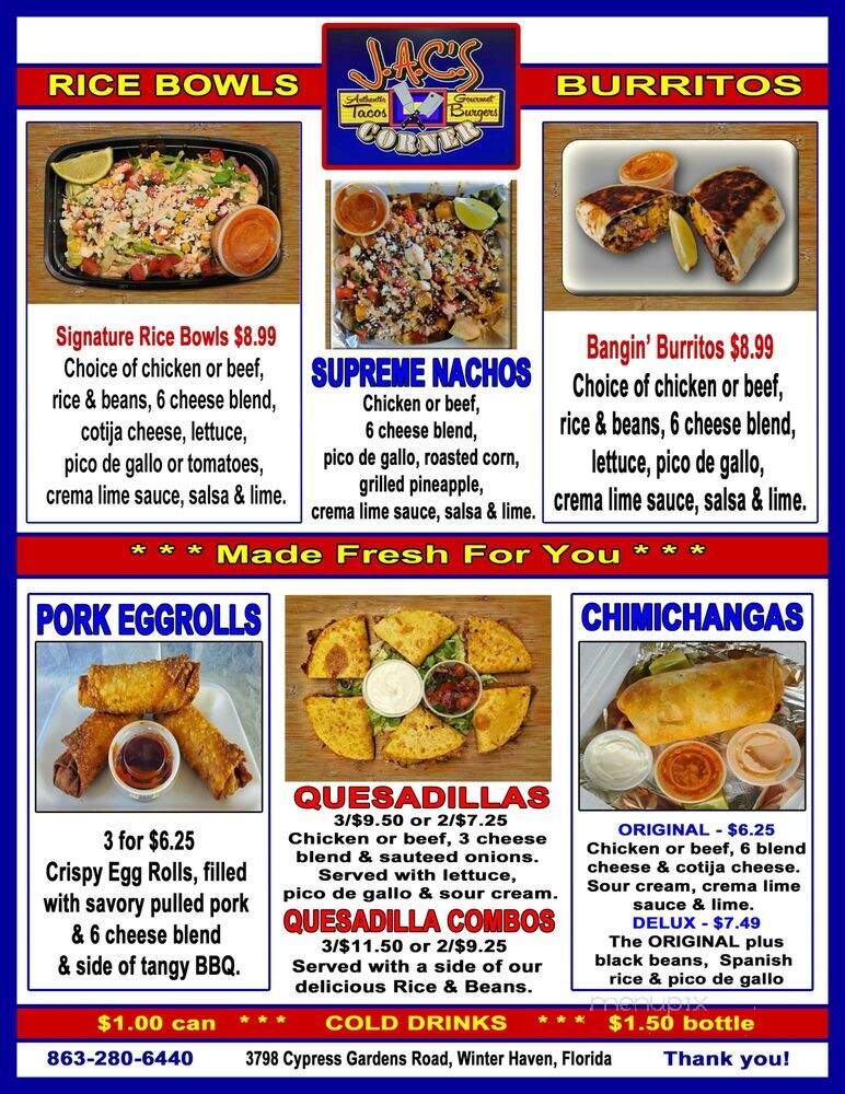 J.A.C.'S Corner - Winter Haven, FL menu_pic