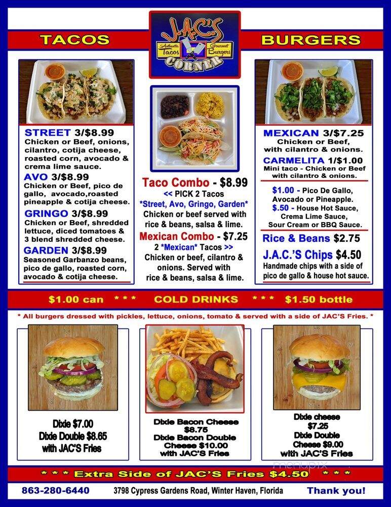 J.A.C.'S Corner - Winter Haven, FL menu_pic