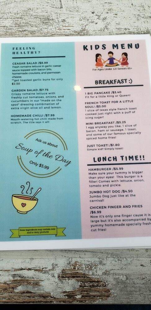 Jammies Diner - Hamilton, ON menu_pic