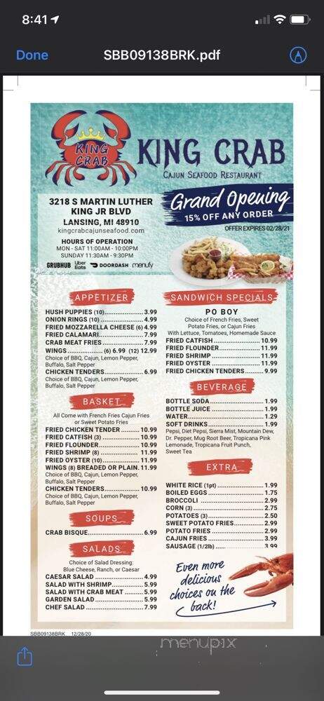 King Crab Cajun Seafood - Lansing, MI