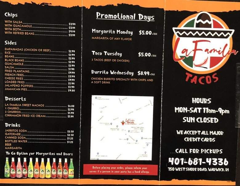 La Familia Tacos - Warwick, RI menu_pic