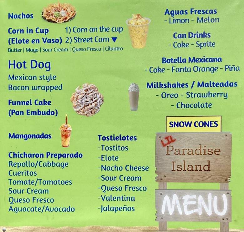 Lil Paradise Island - Houston, TX menu_pic