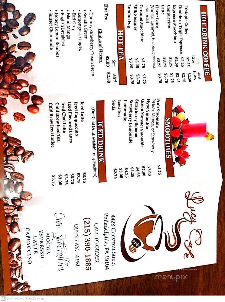 Lucy Cafe - Philadelphia, PA menu_pic