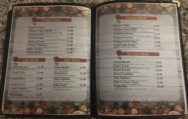 Masala Art Indian Restaurant - Abbotsford, BC menu_pic