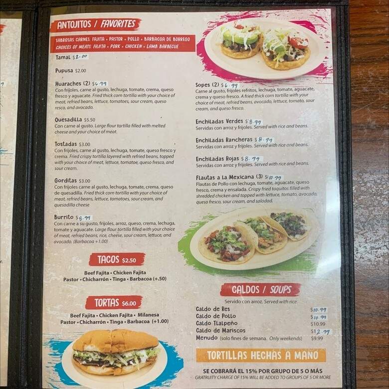 Mexico Lindo y Sabroso - Houston, TX menu_pic