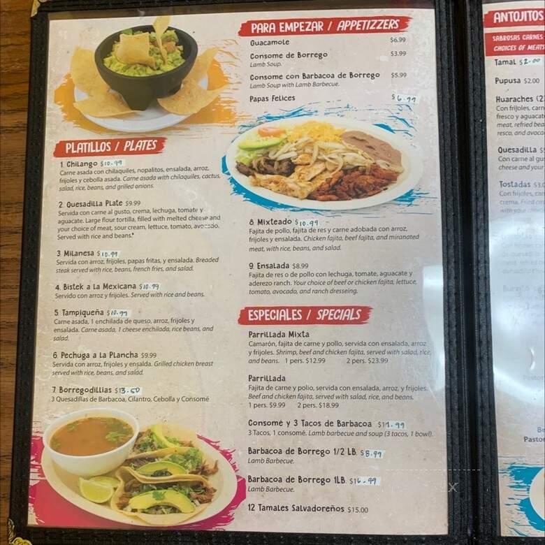 Mexico Lindo y Sabroso - Houston, TX menu_pic