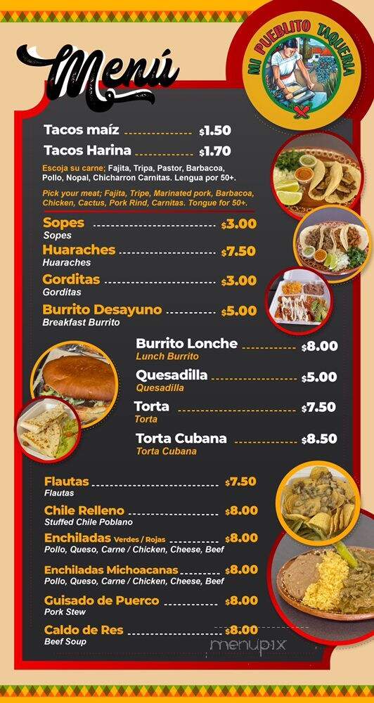 Mi Pueblito Taqueria - Dallas, TX menu_pic