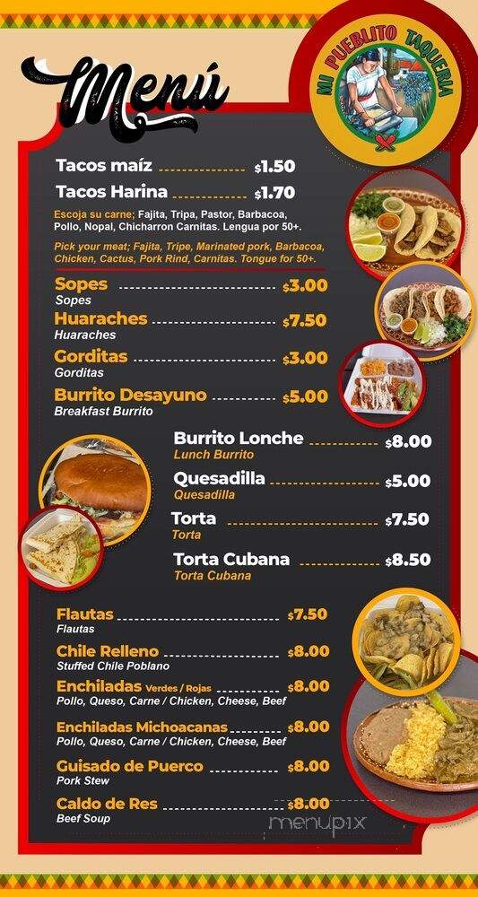 Mi Pueblito Taqueria - Dallas, TX menu_pic