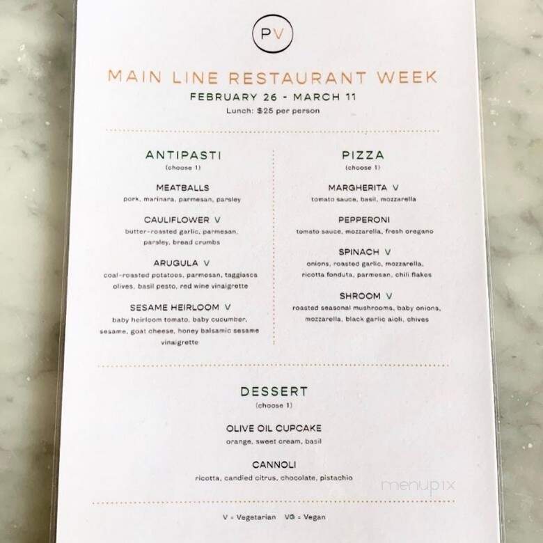 Pizzeria Vetri - Devon, PA menu_pic