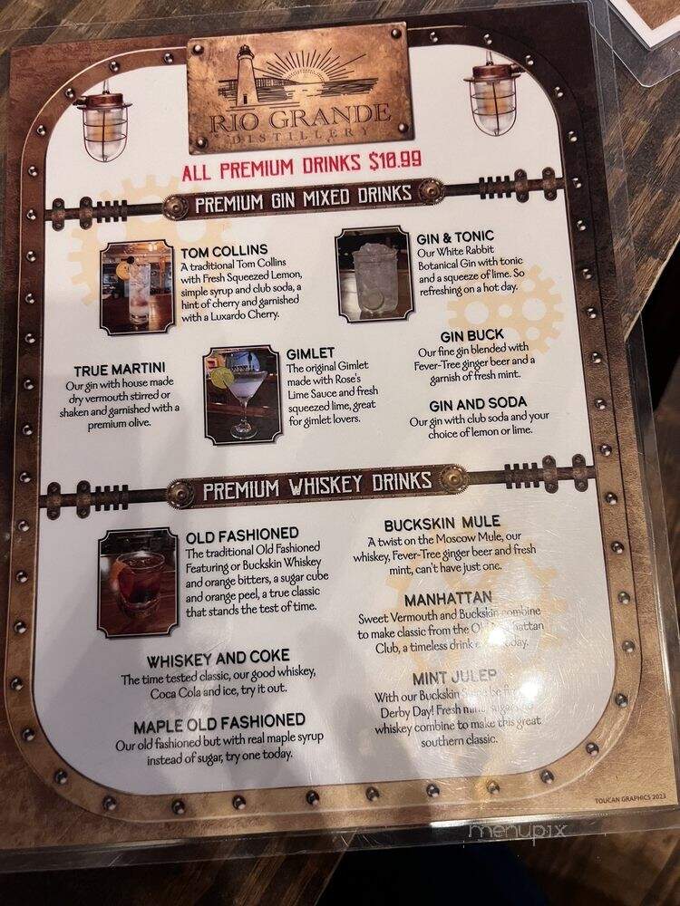 Rio Grande Distillery - Los Fresnos, TX menu_pic
