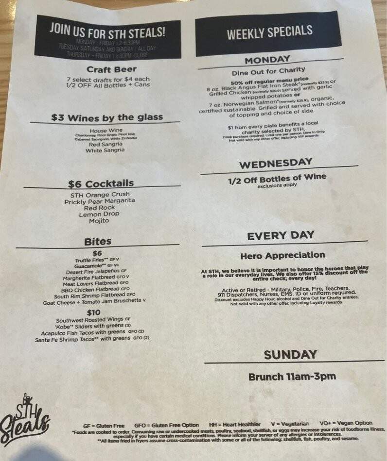 Sedona Taphouse - Lexington-Fayette, KY menu_pic