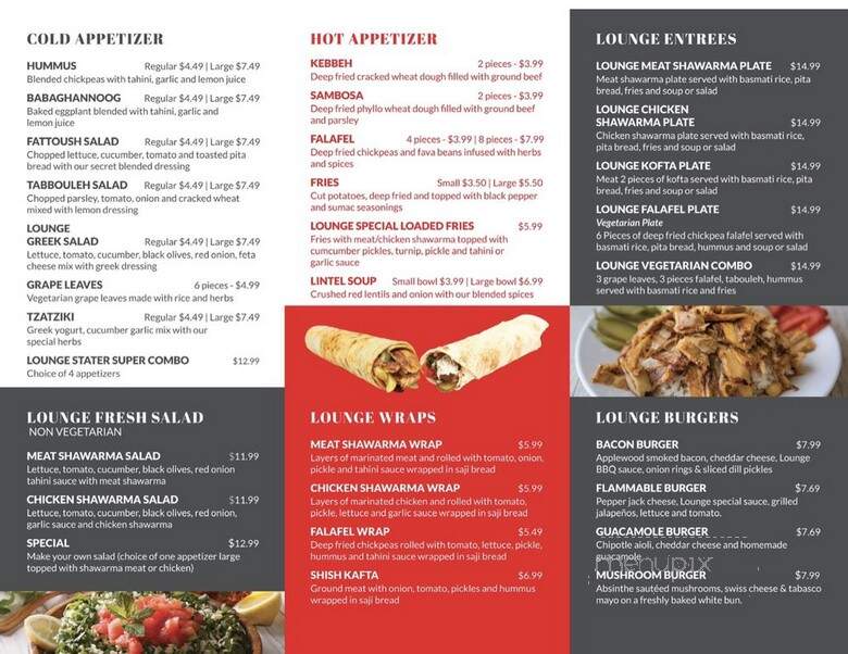 Shawarma Lounge - Southgate, MI menu_pic