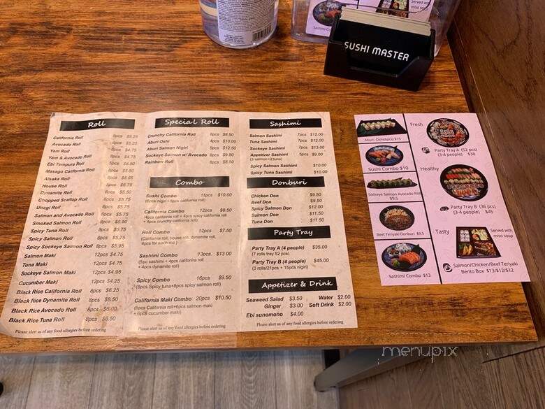 Sushi Master - Vancouver, BC menu_pic