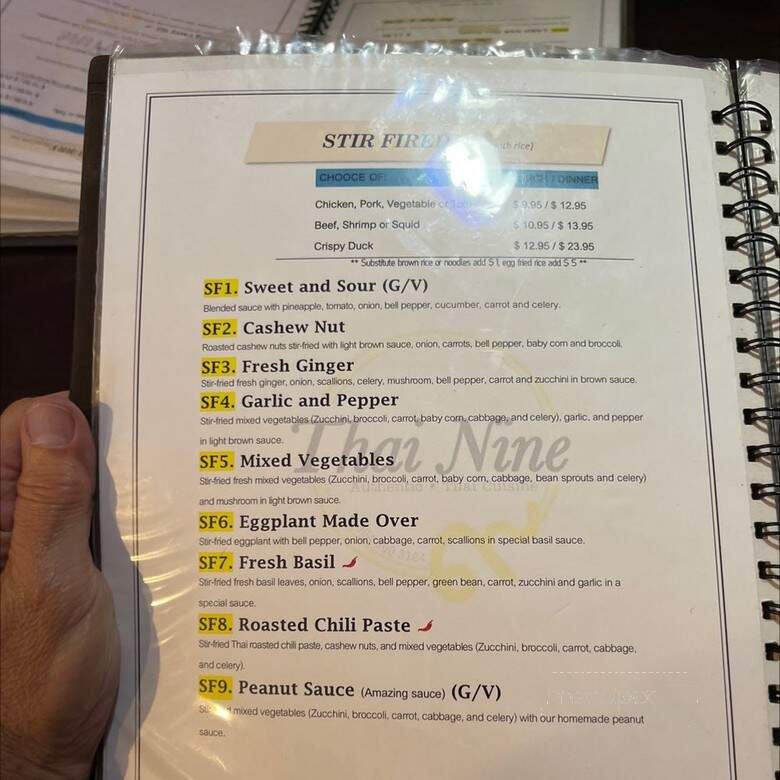 Thai Nine - Jacksonville, FL menu_pic