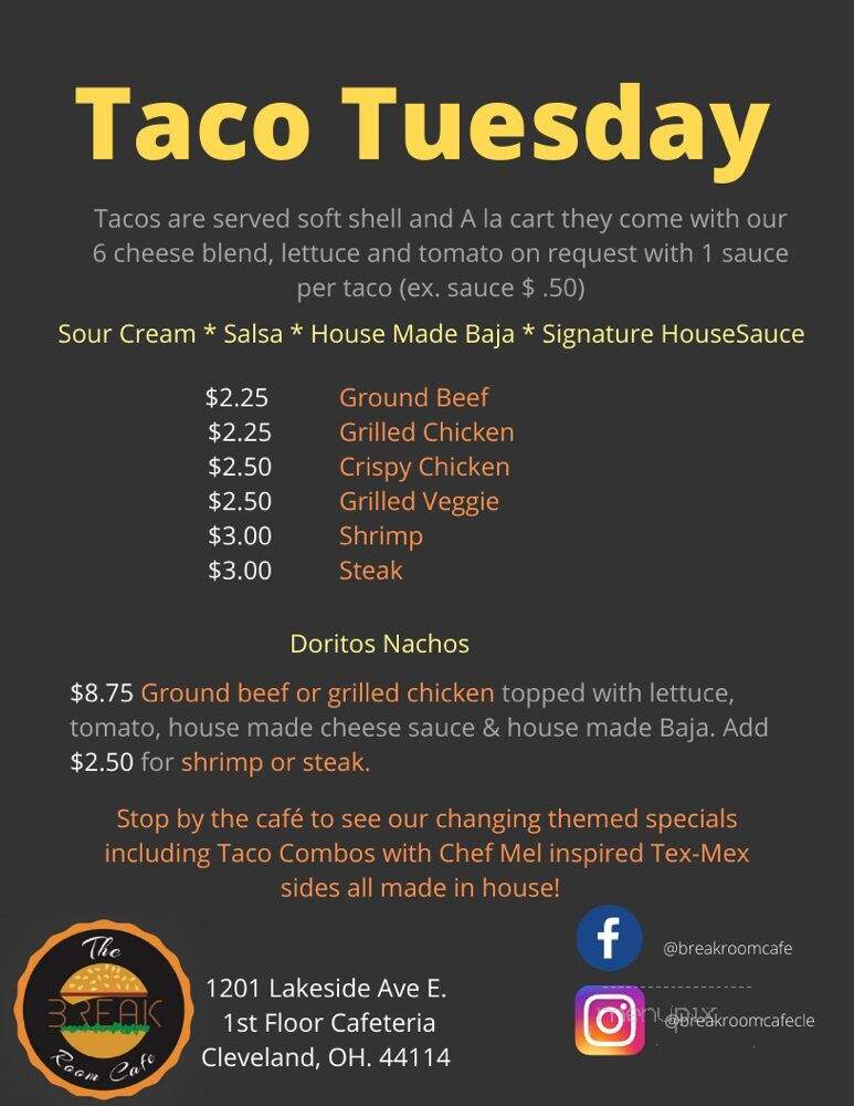 The Break Room Cafe - Cleveland, OH menu_pic