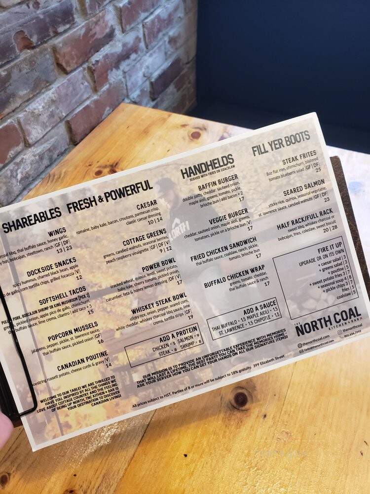 The North Coal - Burlington, ON menu_pic