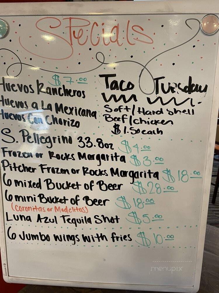 Tino's Tex Mex Cantina - Gainesville, GA menu_pic