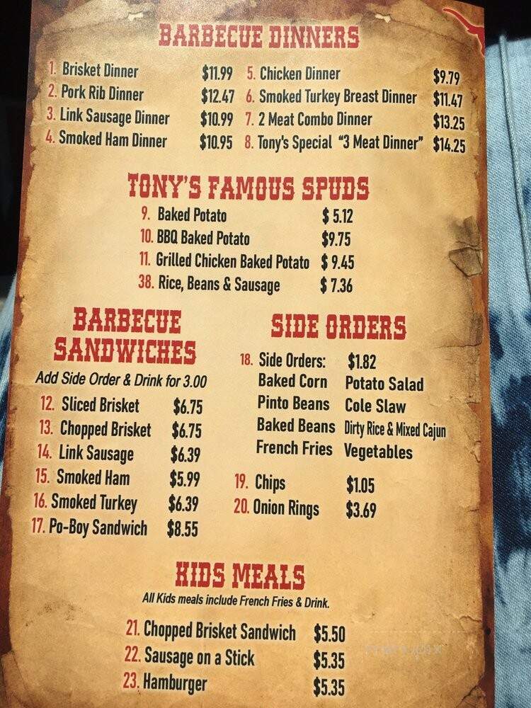 Tony's Barbecue & Steak House - Houston, TX