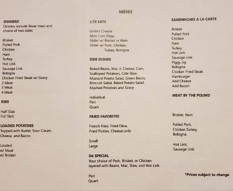 Travelin' Smoke BBQ - Wellington, KS menu_pic