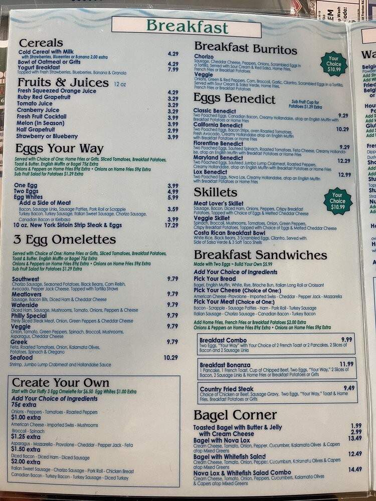 Waterside Cafe & Diner - Bensalem, PA menu_pic