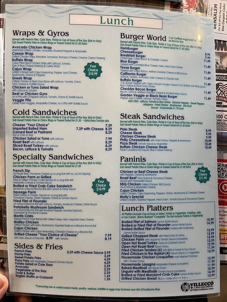 Waterside Cafe & Diner - Bensalem, PA menu_pic