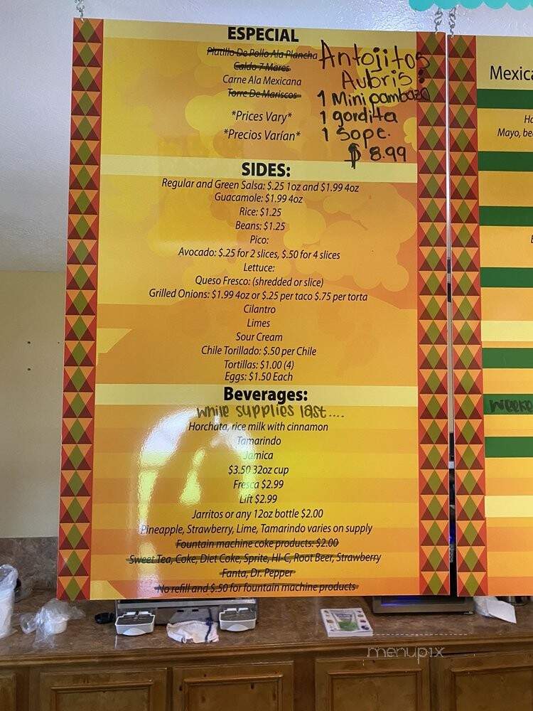 Aubris Taqueria - Lake Charles, LA menu_pic